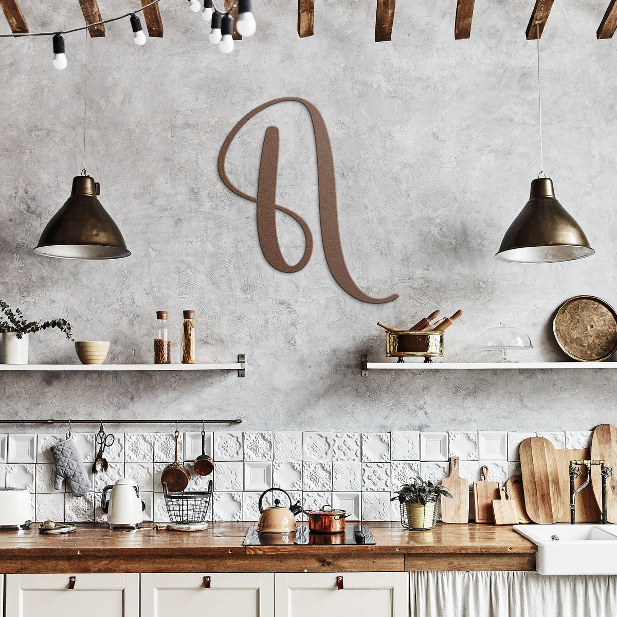 Script Letter N, Your Initial - Country Proud USA