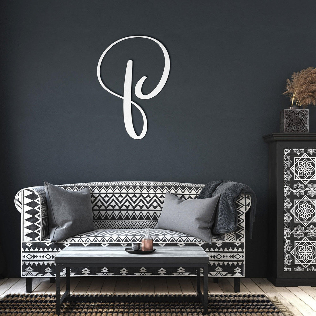 Script Letter P, Your Initial - Country Proud USA