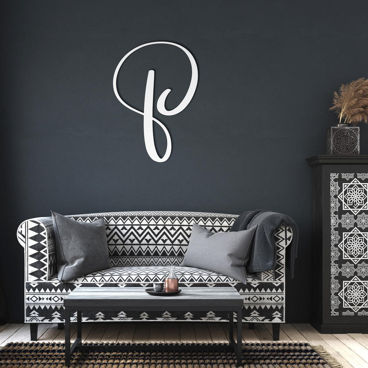 Script Letter P, Your Initial - Country Proud USA