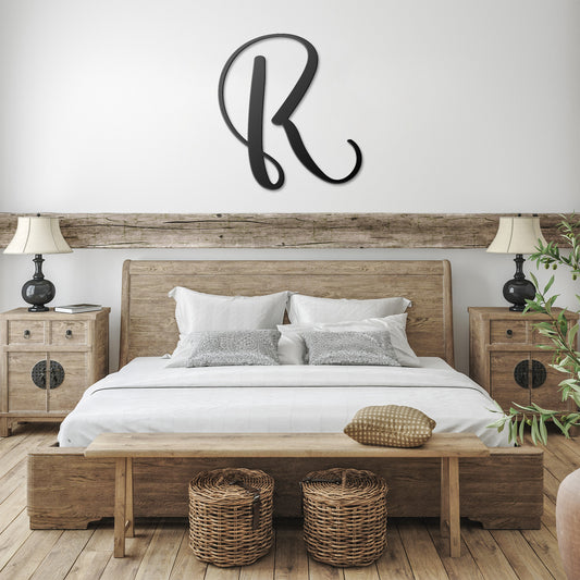 Script Letter R, Your Initial Metal Wall Art