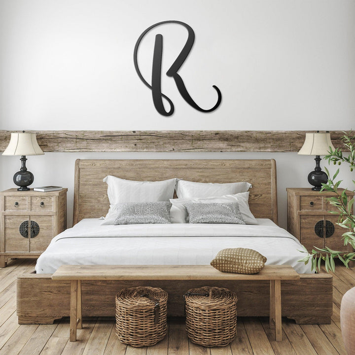 Script Letter R, Your Initial Metal Wall Art