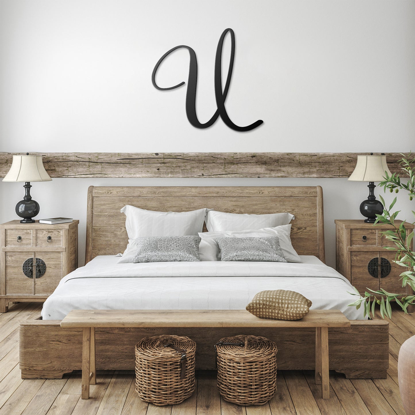 Script Letter U, Your Initial Metal Wall Art Home Decor