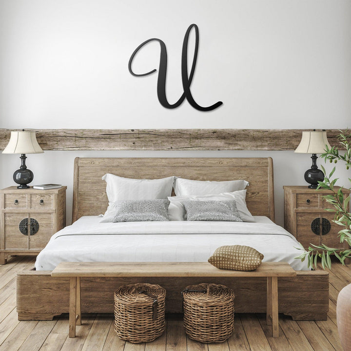 Script Letter U, Your Initial Metal Wall Art Home Decor