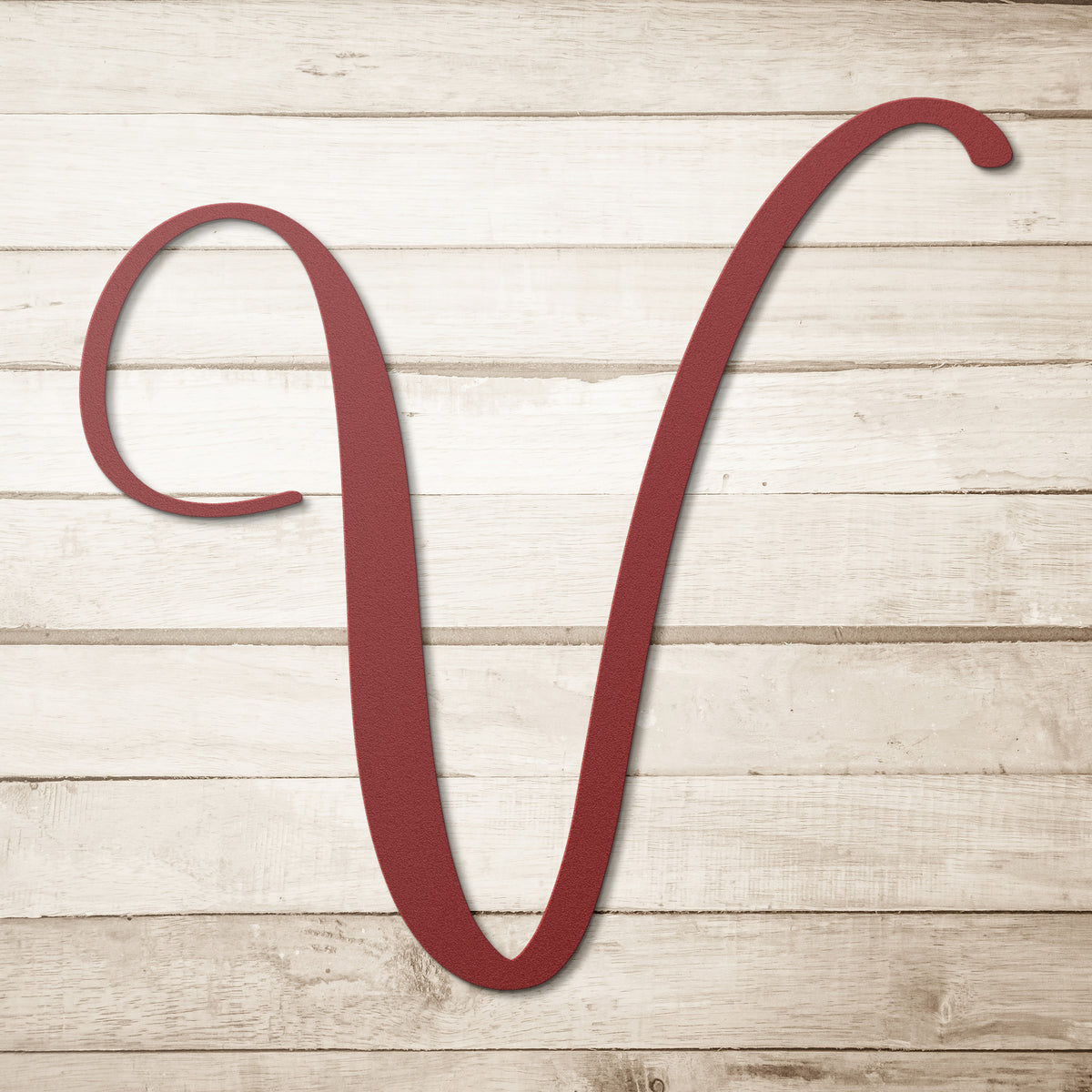 Script Letter V, Your Initial Metal Wall Art Home Decor