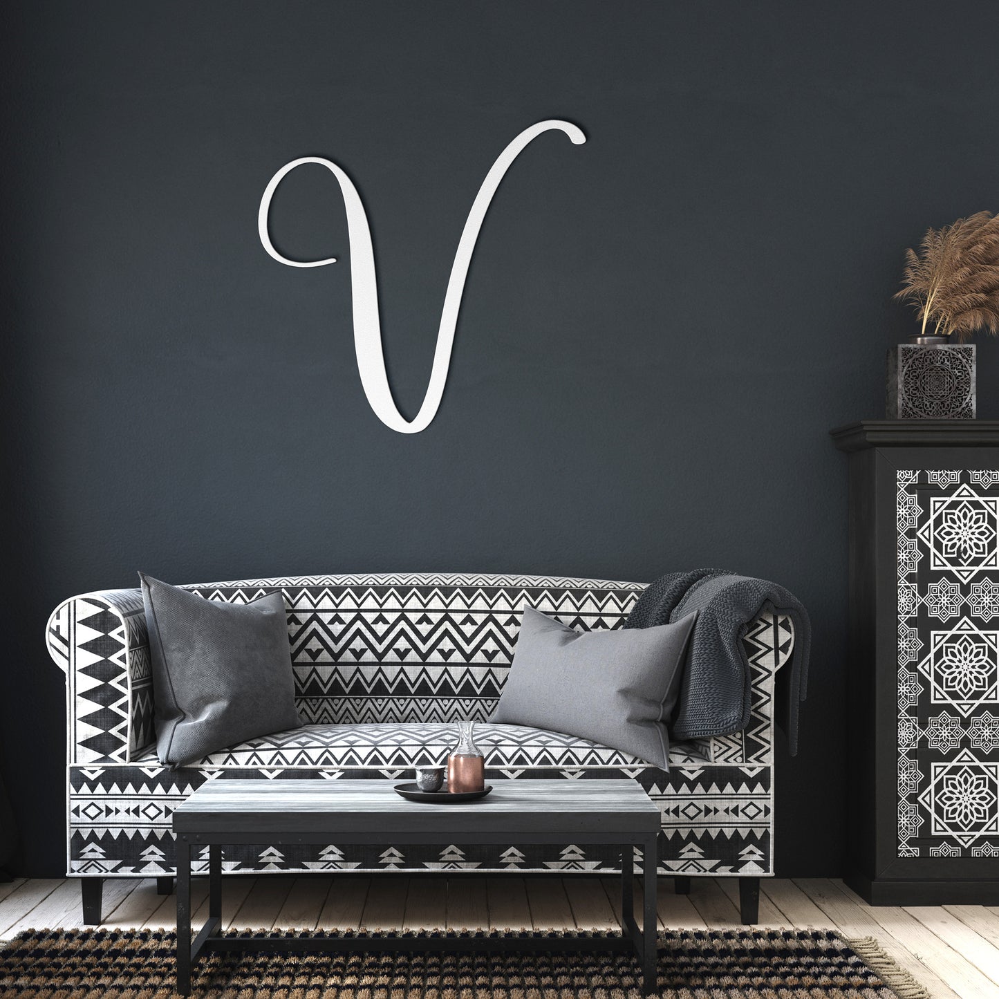 Script Letter V, Your Initial - Country Proud USA