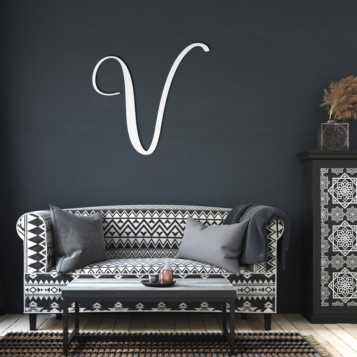 Script Letter V, Your Initial - Country Proud USA