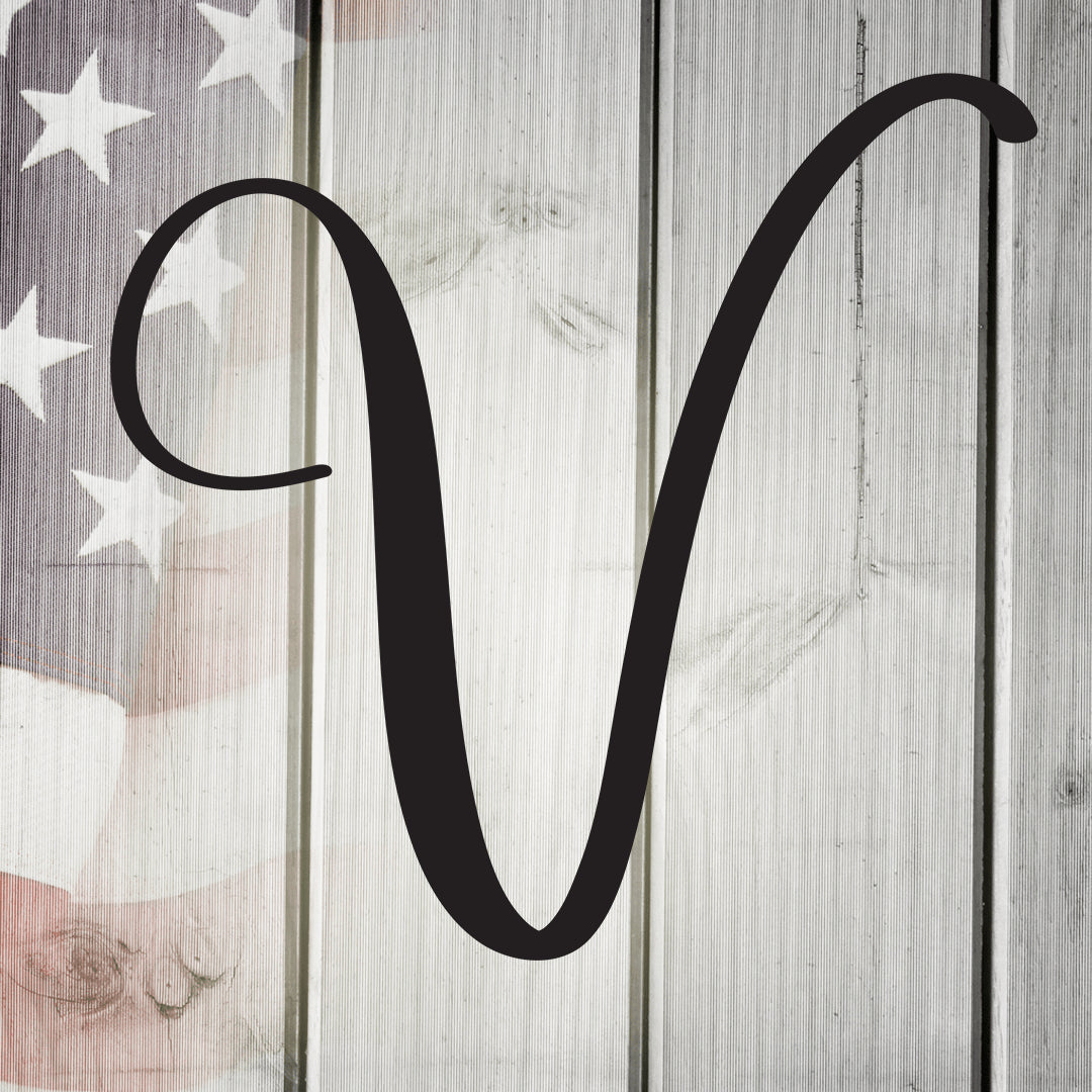 Script Letter V, Your Initial Metal Wall Art Home Decor