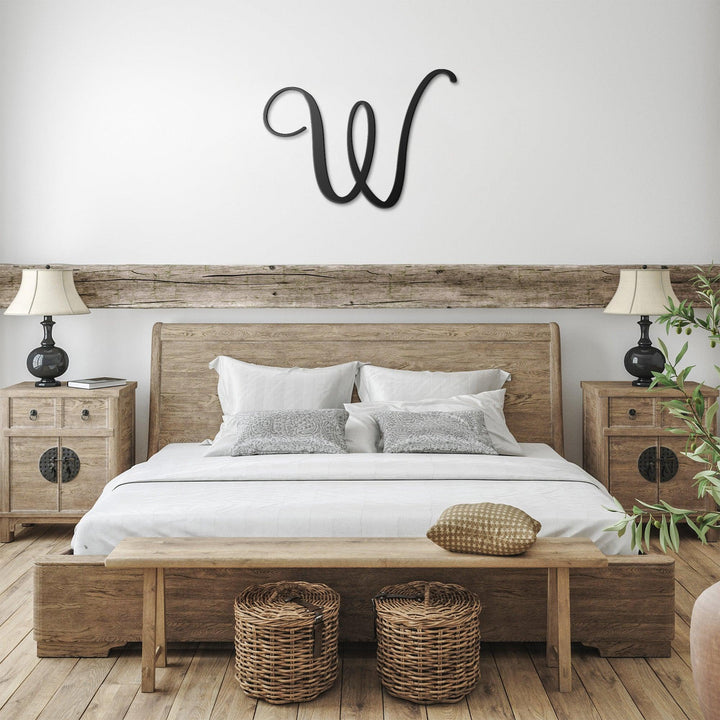 Script Letter W, Your Initial Metal Wall Art