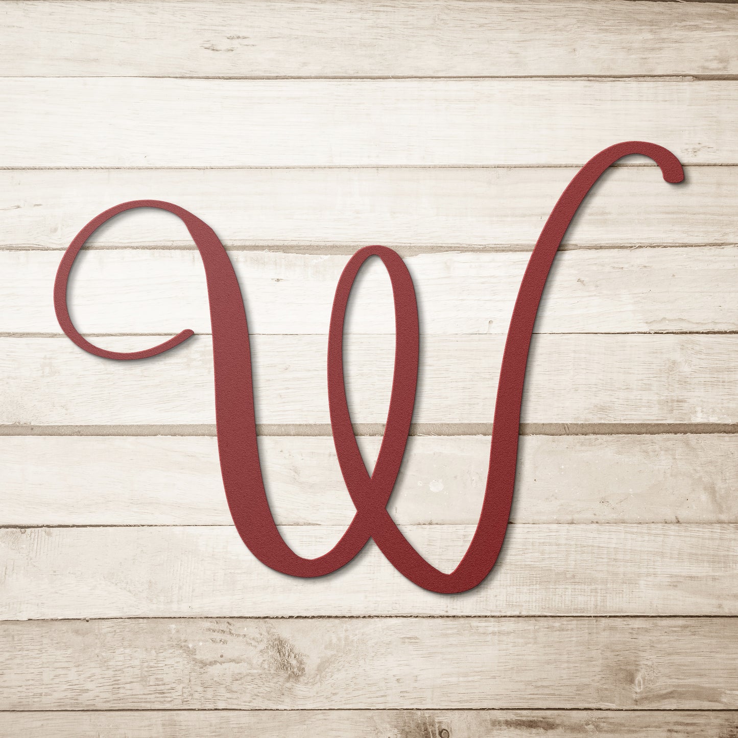 Script Letter W, Your Initial Metal Wall Art