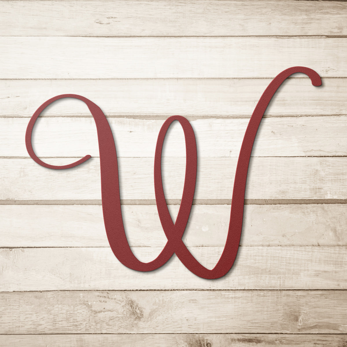 Script Letter W, Your Initial Metal Wall Art