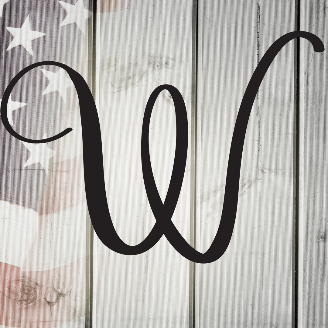 Script Letter W, Your Initial Metal Wall Art