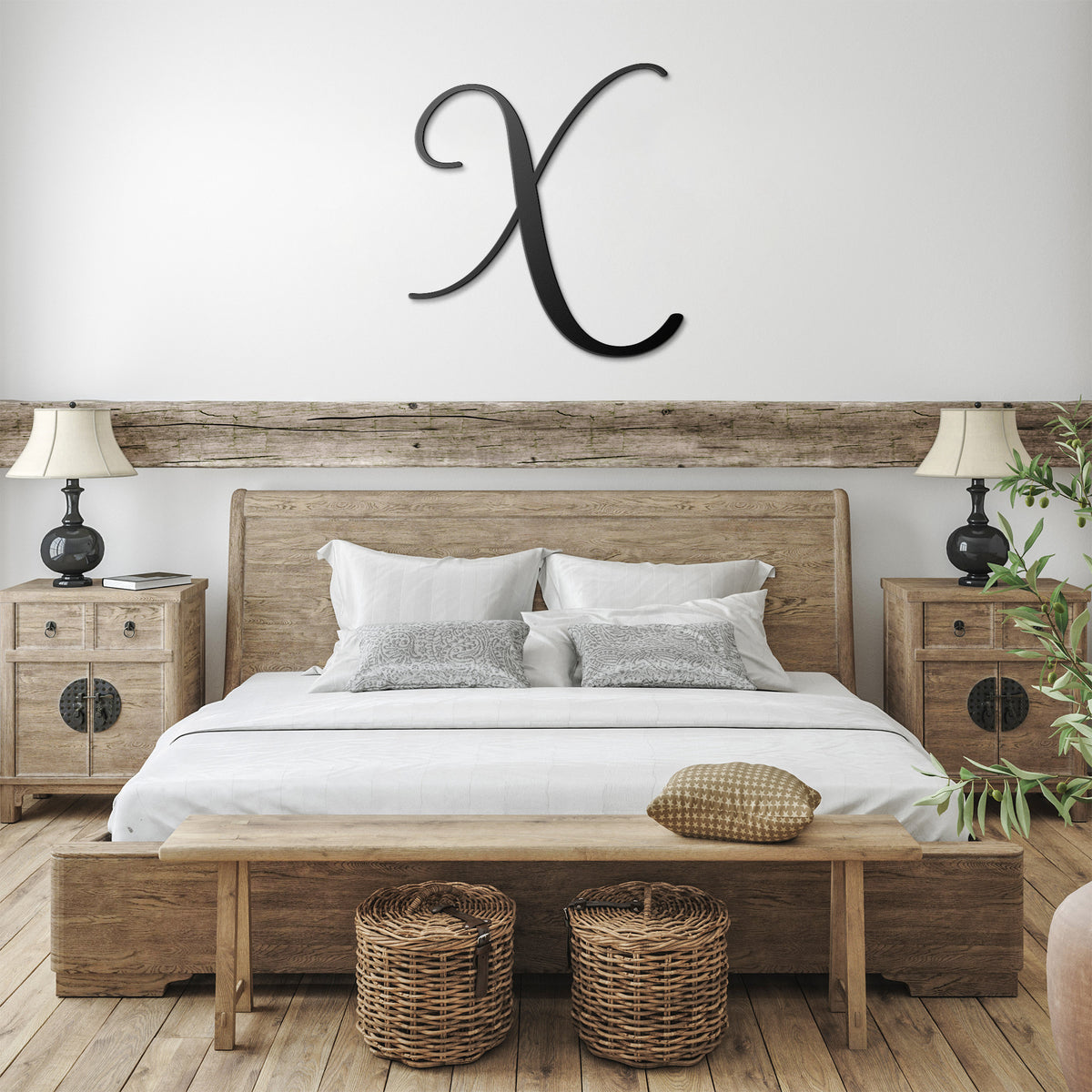 Script Letter X, Your Initial Metal Wall Art