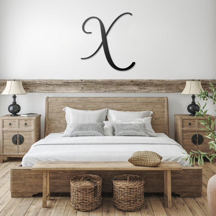 Script Letter X, Your Initial Metal Wall Art