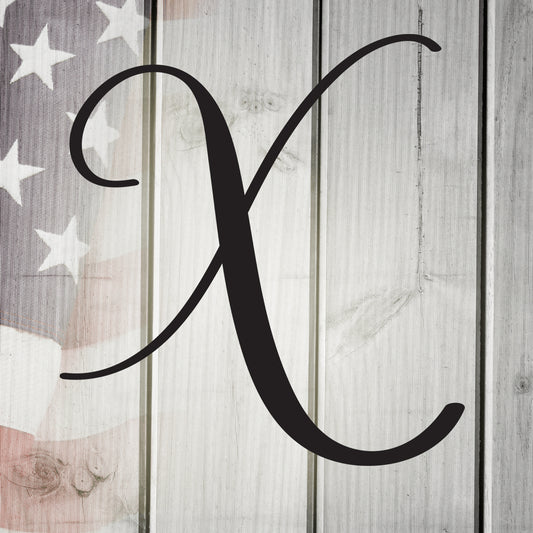 Script Letter X, Your Initial Metal Wall Art