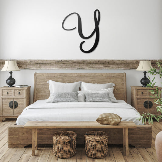 Script Letter Y, Your Initial Metal Wall Art