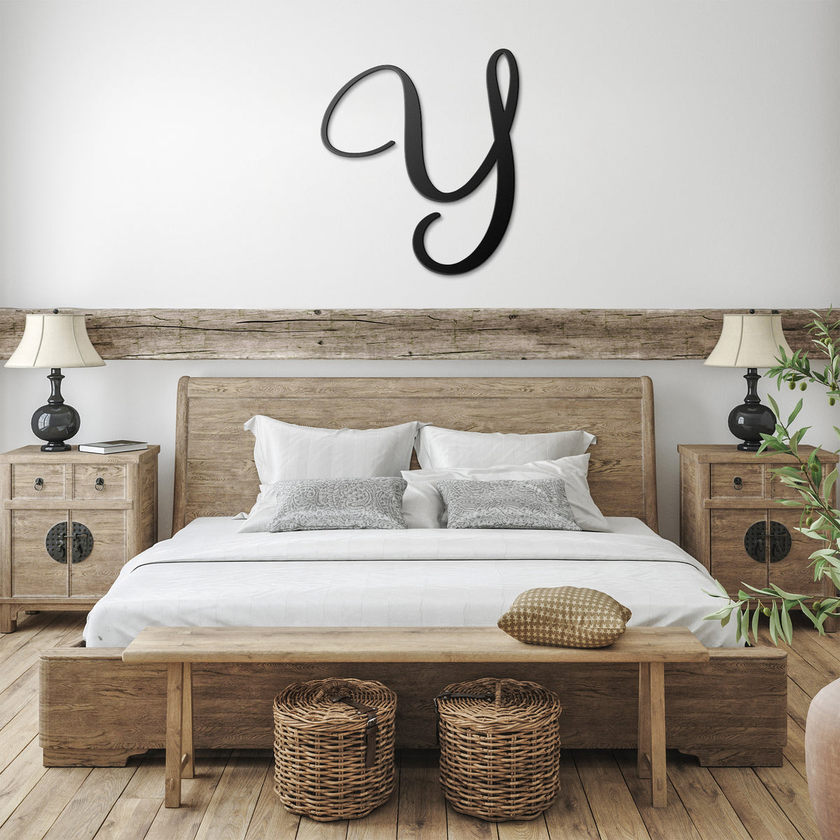 Script Letter Y, Your Initial Metal Wall Art