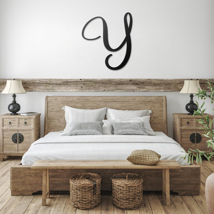 Script Letter Y, Your Initial Metal Wall Art