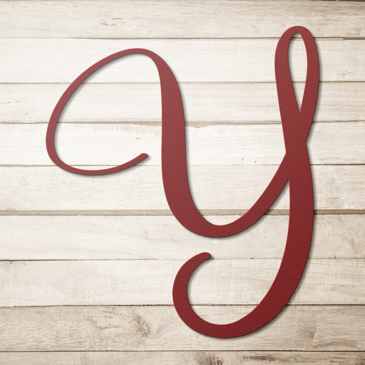 Script Letter Y, Your Initial Metal Wall Art