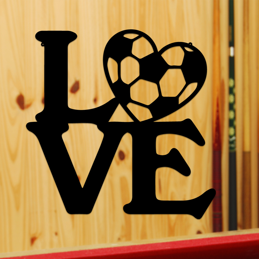 Soccer Love Sports Metal Wall Art