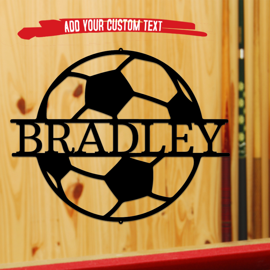 Soccer Monogram Sports Metal Wall Art