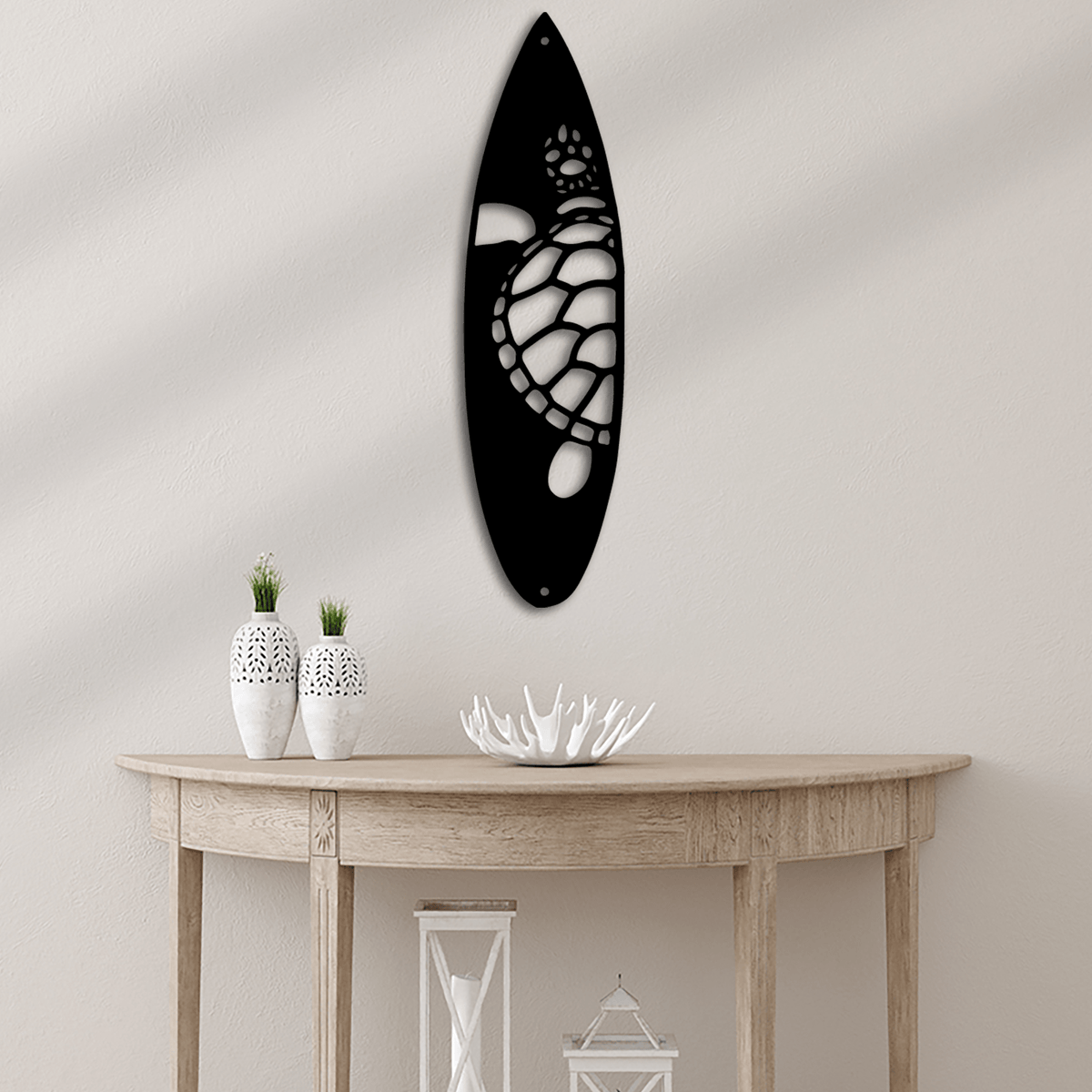Surf Board Turtle Metal Wall Art Home Decor
