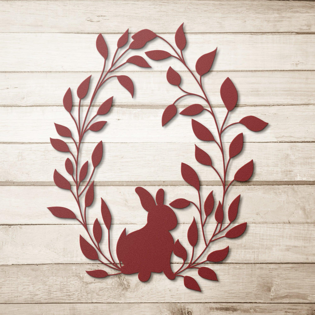 Sweet Bunny Wreath Metal Wall Art