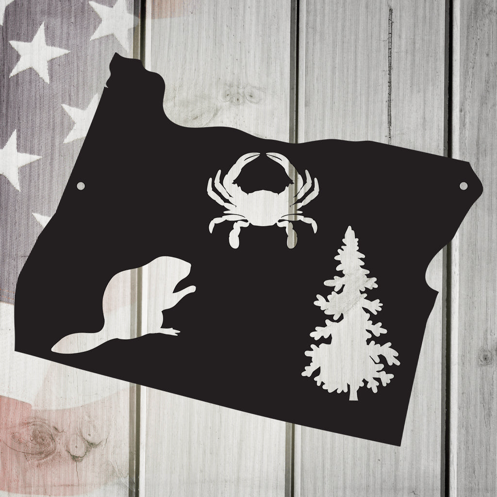 The Beaver State Oregon Metal Wall Art
