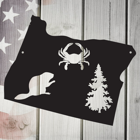 The Beaver State Oregon Metal Wall Art