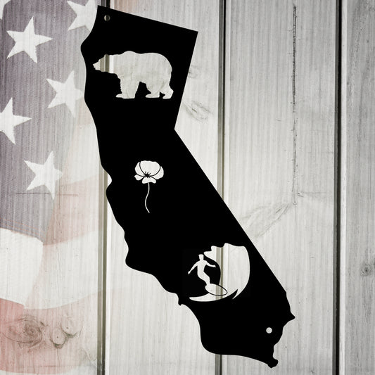 The Golden State California Metal Wall Art