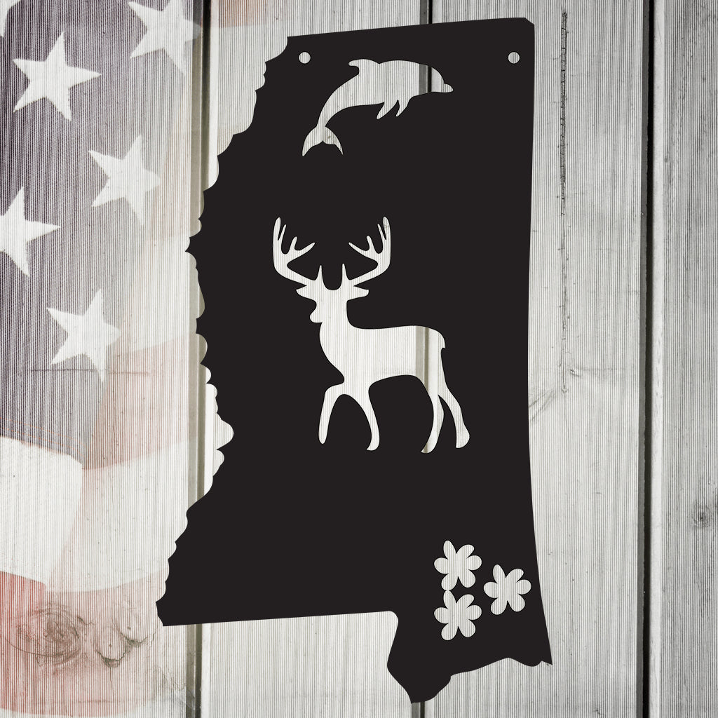 The Magnolia State Mississippi Metal Wall Art