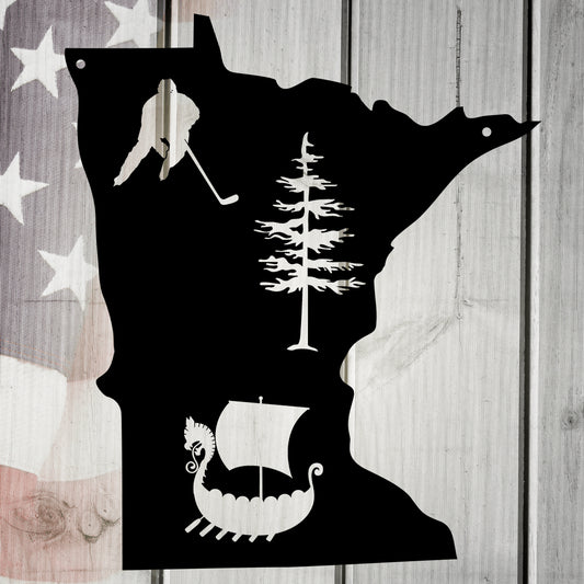 The North Star State Minnesota Metal Wall Art