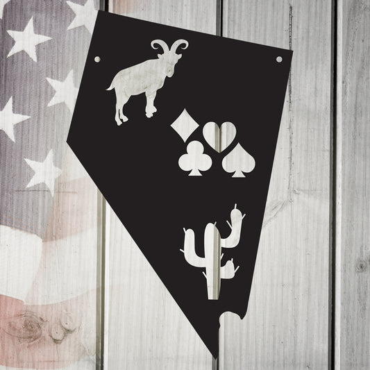 The Silver State Nevada Metal Wall Art