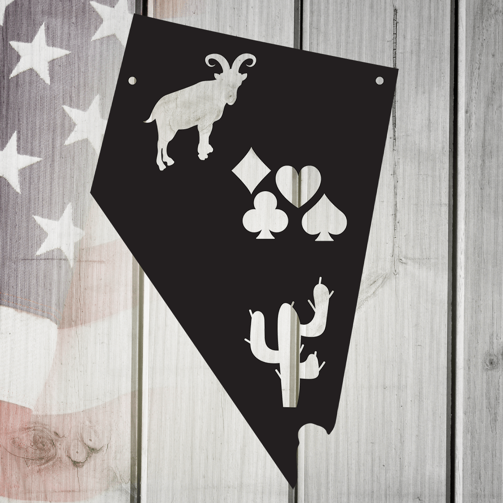 The Silver State Nevada Metal Wall Art
