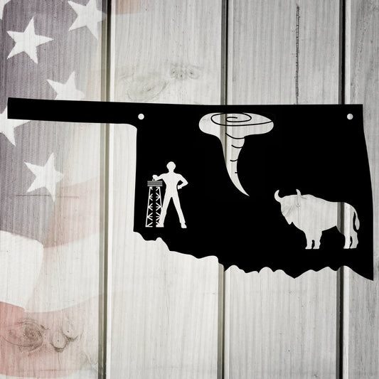 The Sooner State Oklahoma Metal Wall Art