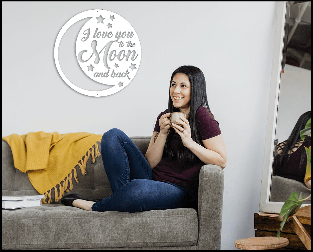 To the Moon and Back Metal Wall Art Decor