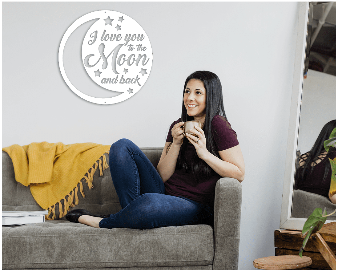 To the Moon and Back Metal Wall Art Decor