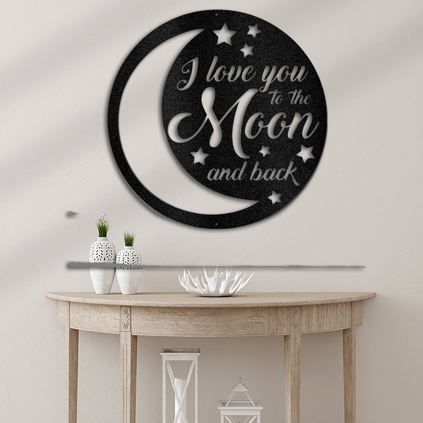 To the Moon and Back Metal Wall Art Decor