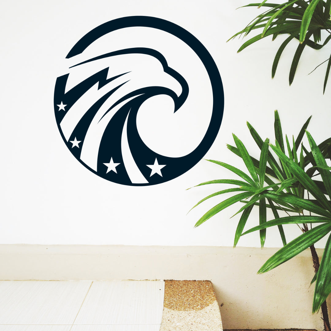 USA Proud American Eagle with Stars Metal Wall Art