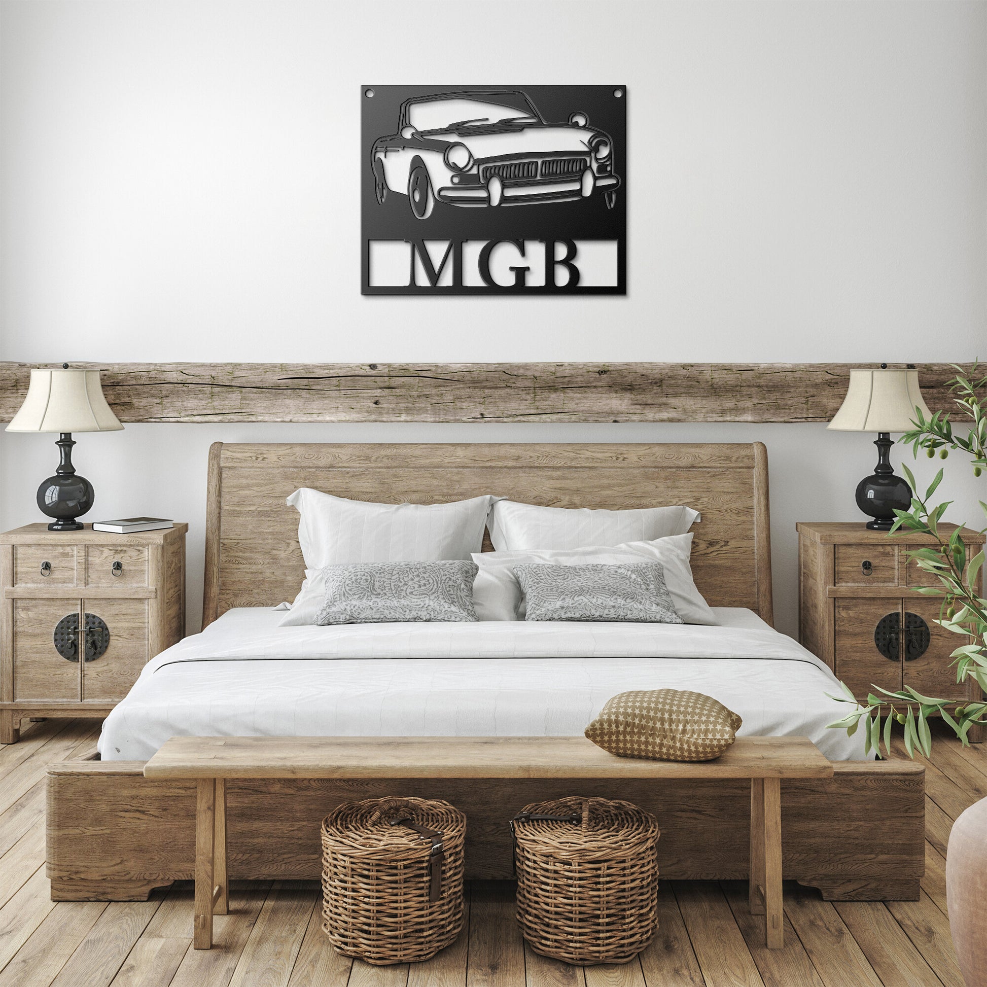 Vintage British Car MGB Metal Wall Art - Country Proud USA