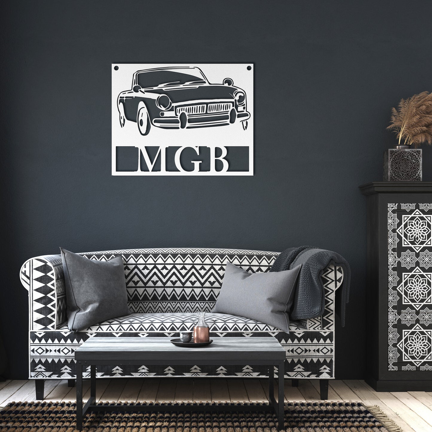 Vintage British Car MGB Metal Wall Art - Country Proud USA