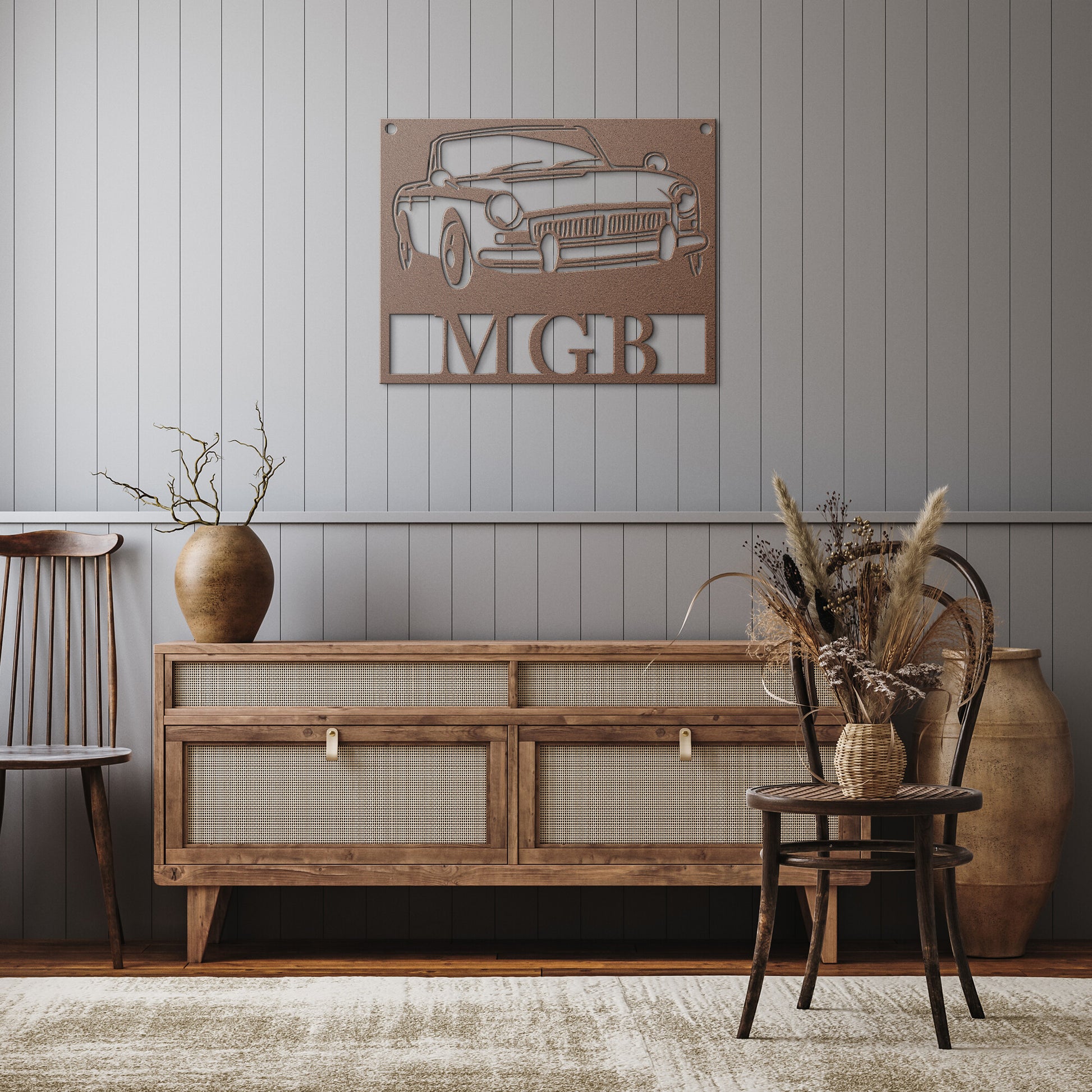 Vintage British Car MGB Metal Wall Art - Country Proud USA