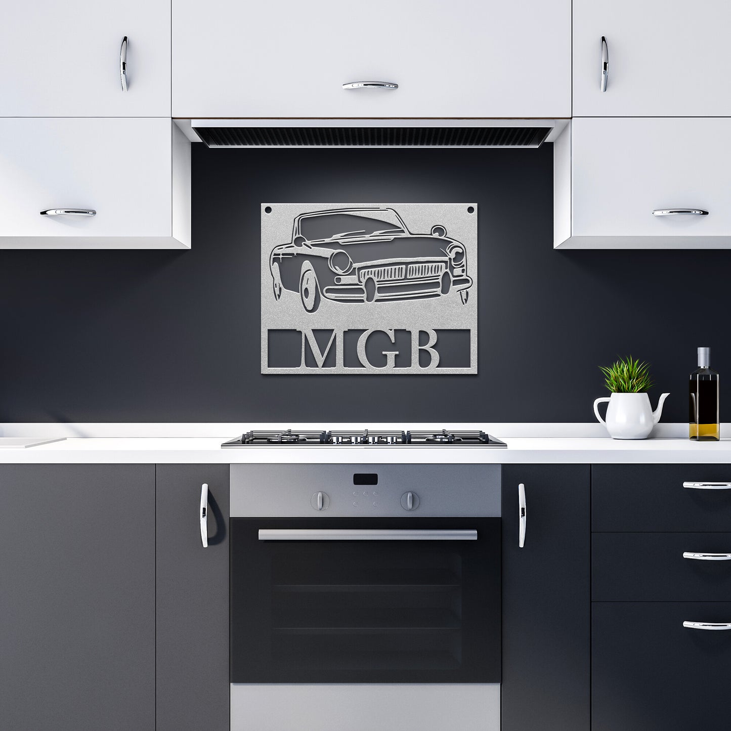 Vintage British Car MGB Metal Wall Art for Home