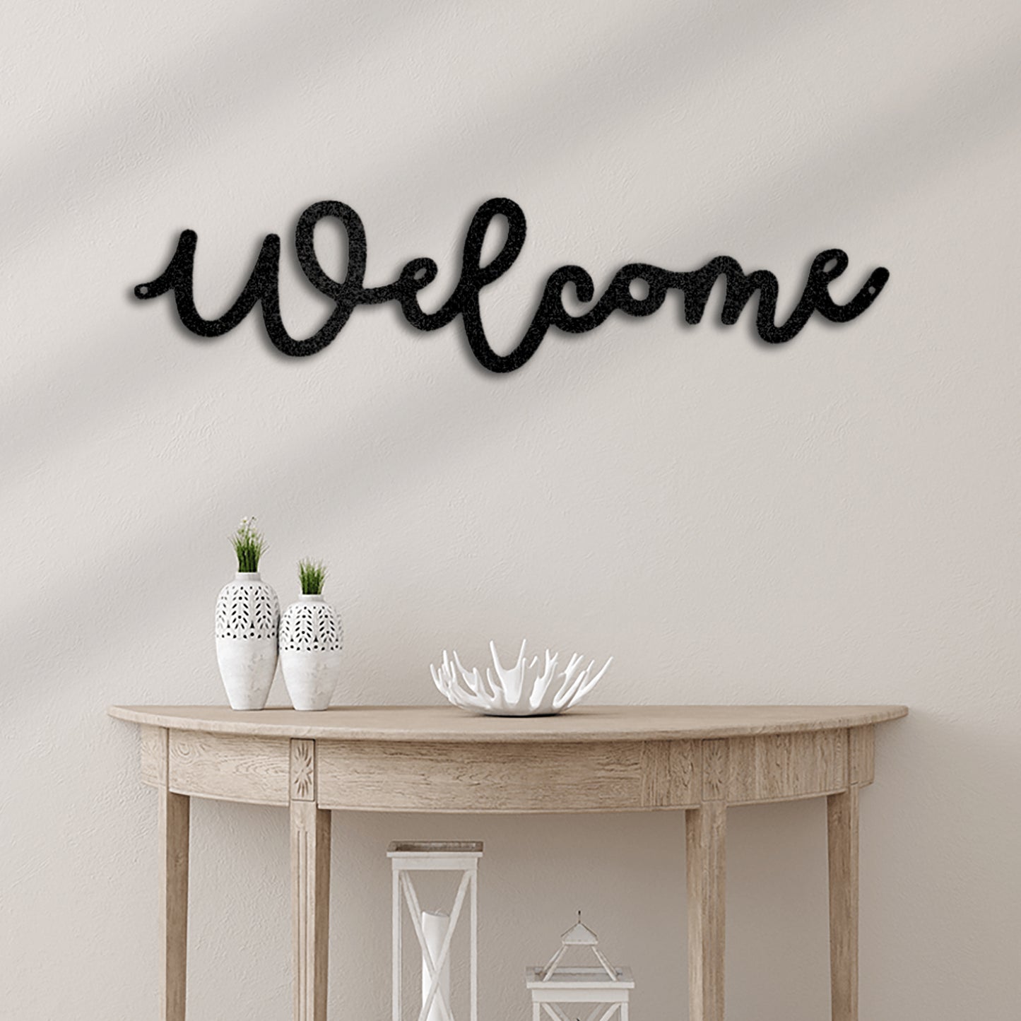 Welcome Script Metal Wall Art Classic Art Piece