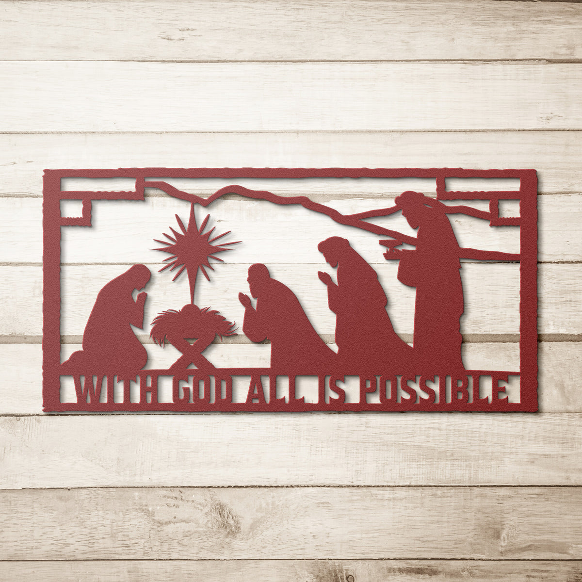 With God All is Possible Metal Wall Art for Home