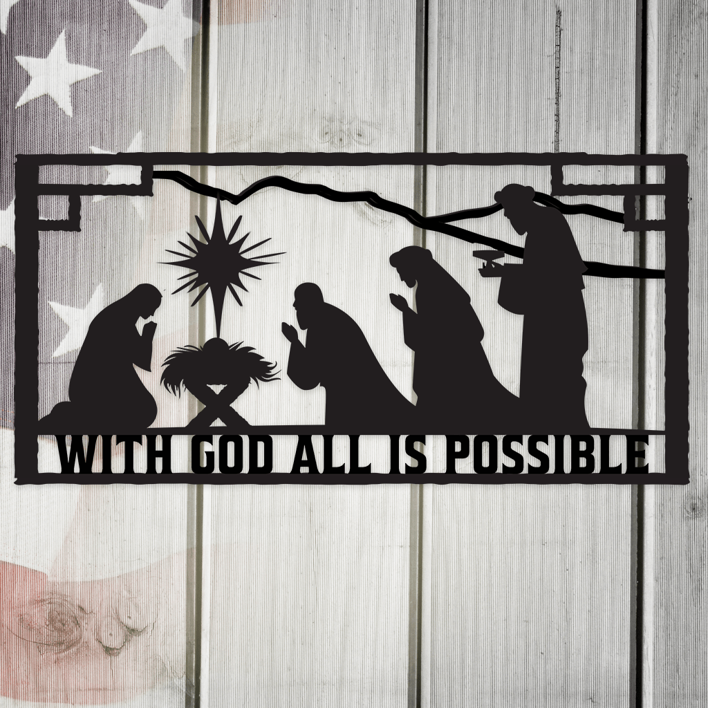 With God All is Possible Metal Art