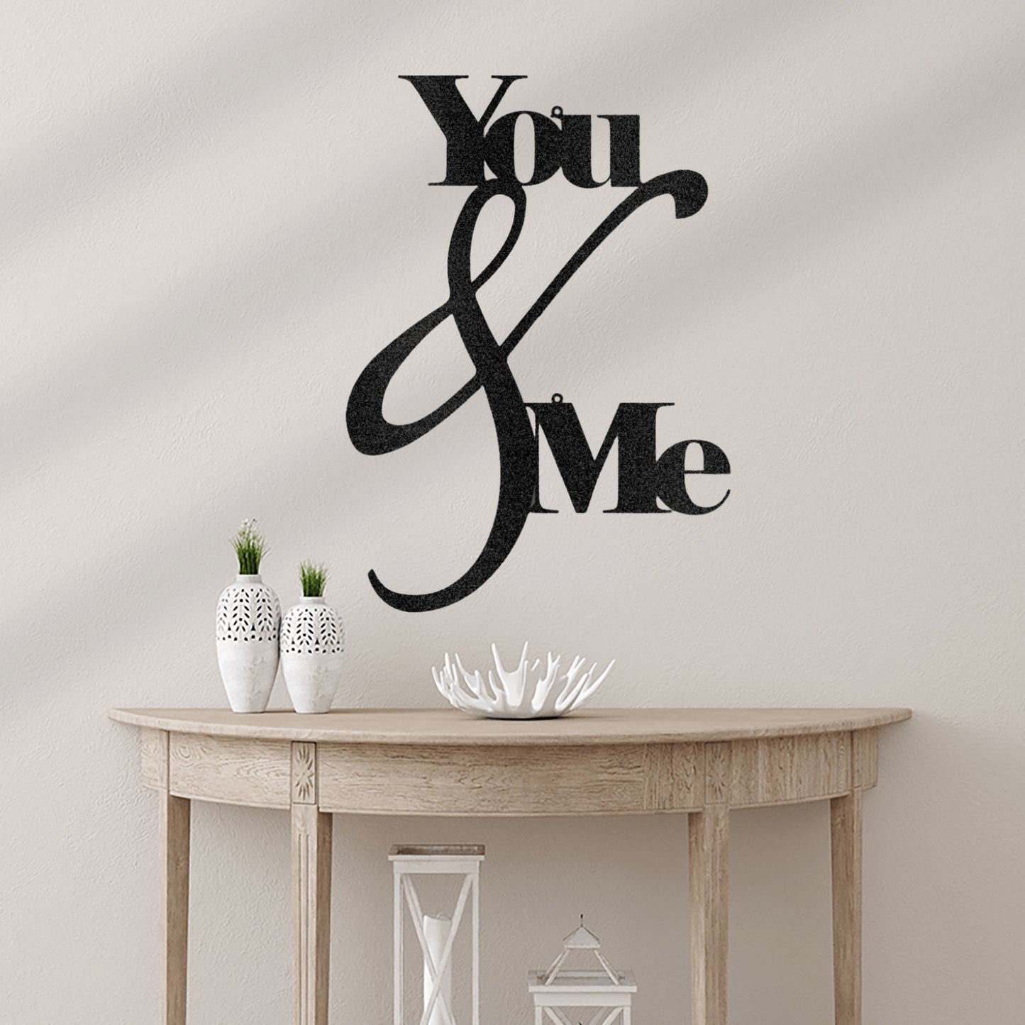 You and Me Quote Metal Wall Art for Home