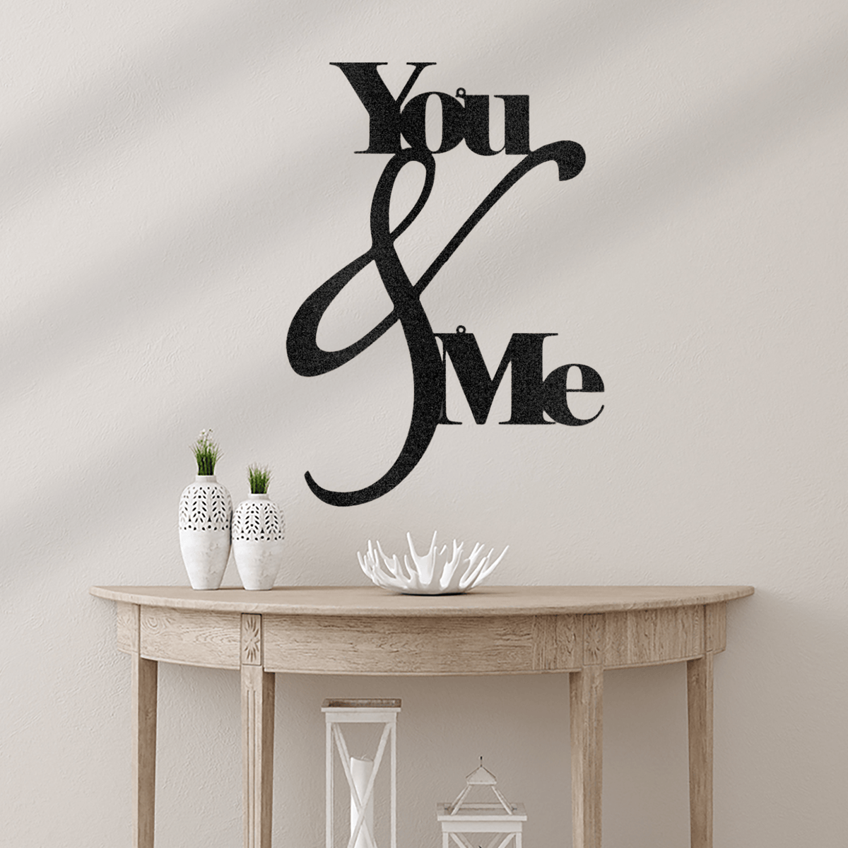 You and Me Quote Metal Wall Art for Home