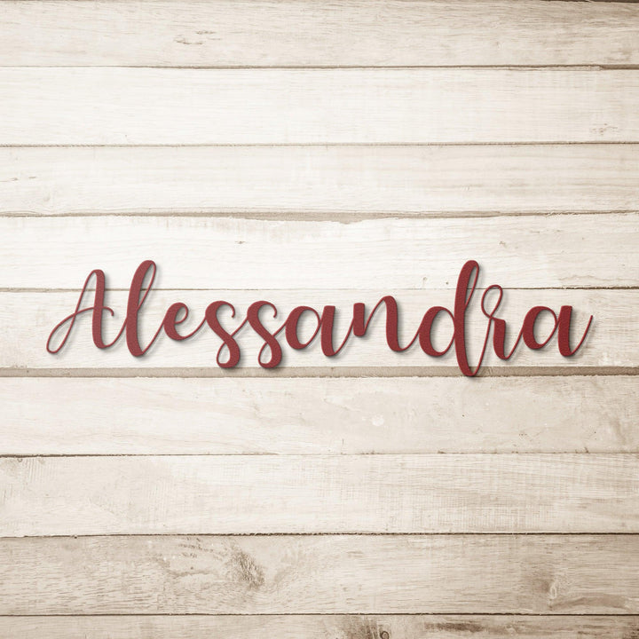 Your Name in Script Metal Wall Art Home Decor